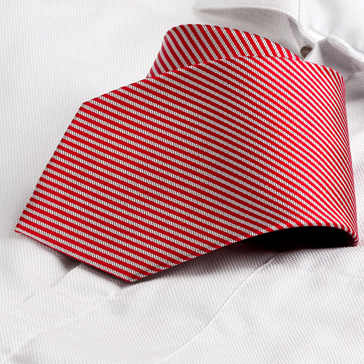 Chairman style Andre Red pánská kravata polyester s proužkem