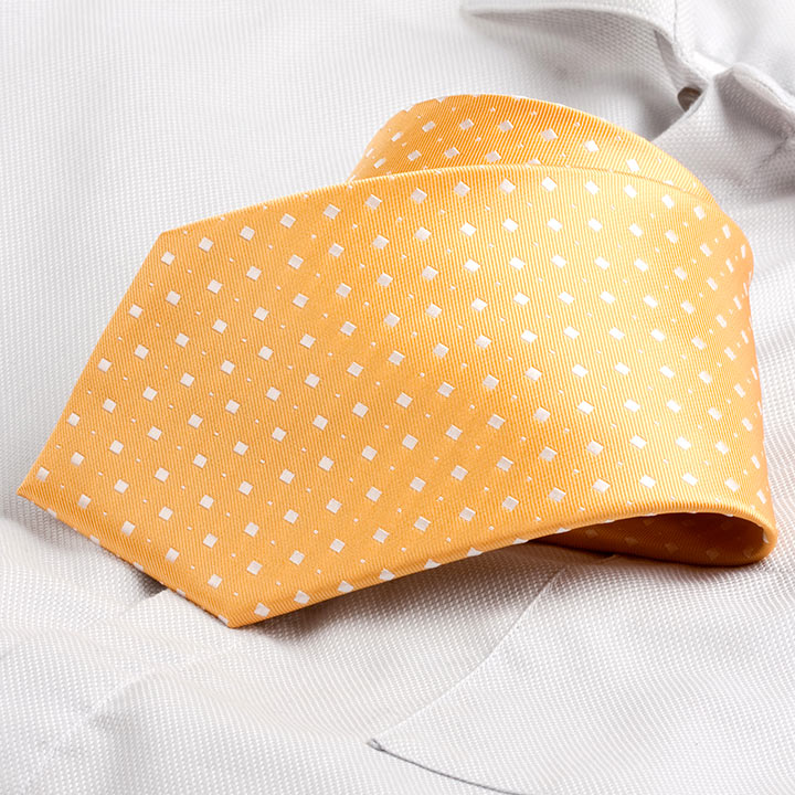 Chairman style Damien Yellow pánská kravata polyester se vzorkem