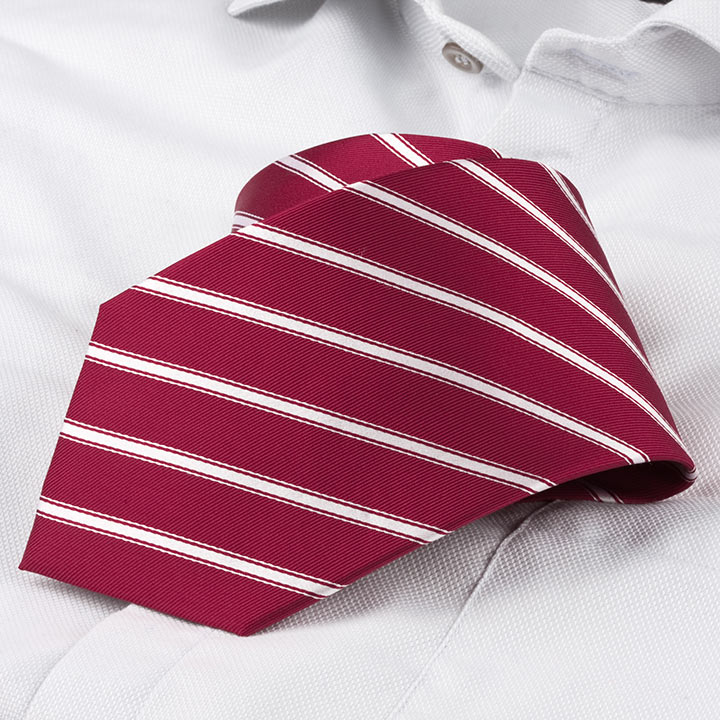 Chairman Style Desire Red pánská hedvábná kravata s proužkem