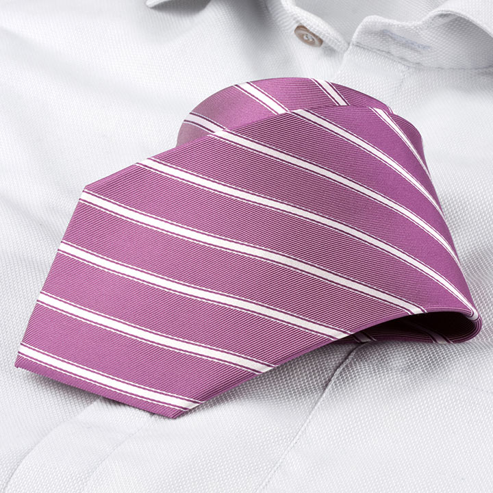 Chairman Style Desire Lavender pánská hedvábná kravata s proužkem