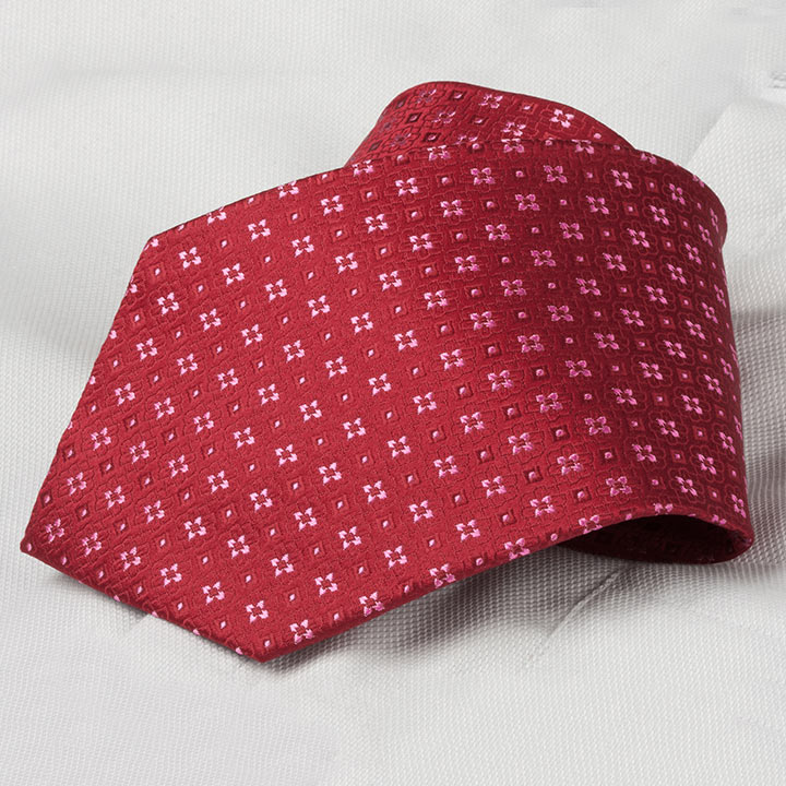 Chairman style Fiore Red pánská hedvábná kravata se vzorkem