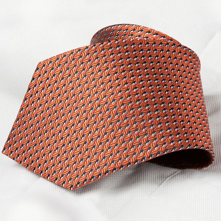 Chairman Style Lorenzo Copper pánská hedvábná kravata se vzorkem