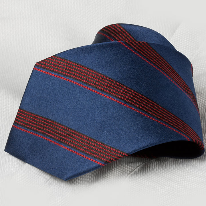 Chairman Style Orazio Blue Red pánská hedvábná kravata s proužkem