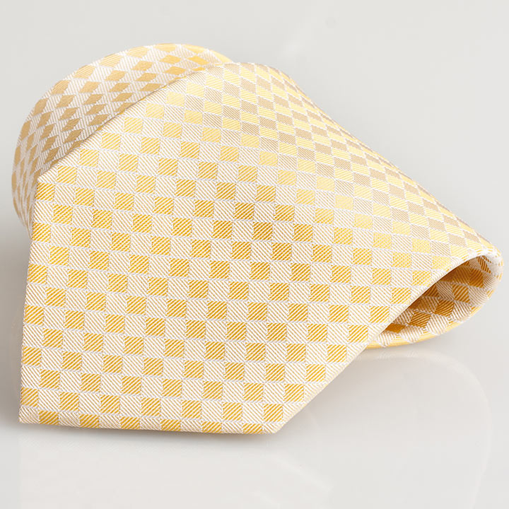 Chairman Style Franck Yellow pánská hedvábná kravata se vzorkem