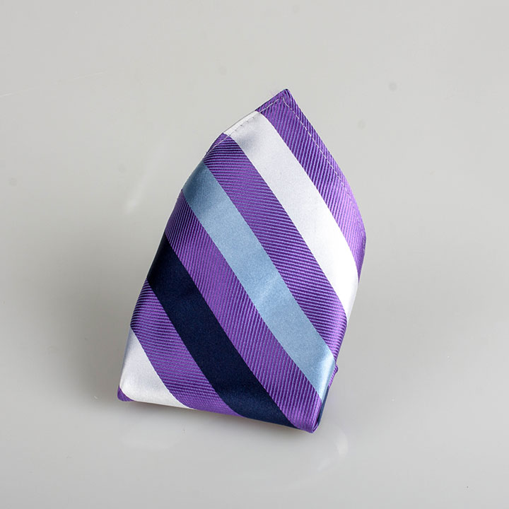 Chairman Style Irvin Violet hedvábný kapesníček s proužkem