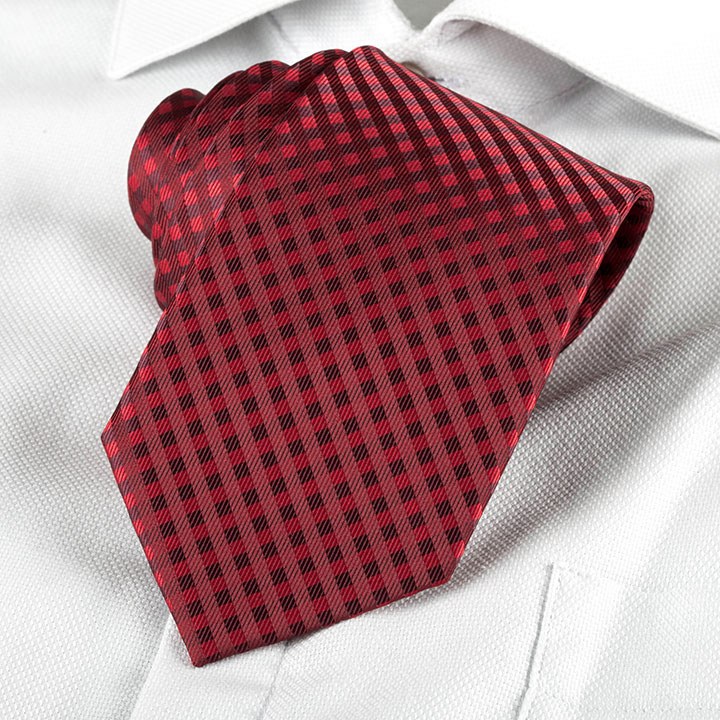 Passerini/Am Giacobbe Red pánská kravata polyester s mřížkou