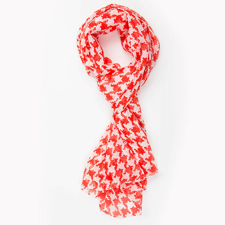 Passerini/Am šála Geometrica Rosso polyesterová dámská letní šála 