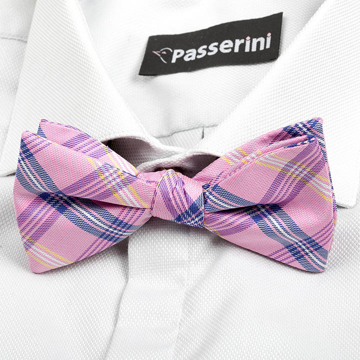Passerini/Am Eudes Pink pánský motýlek s mřížkou