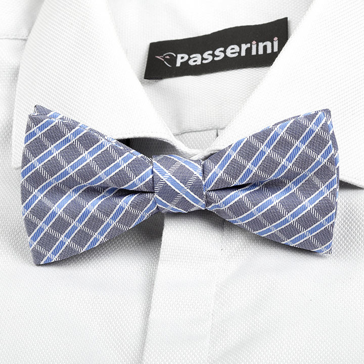 Passerini/Am Firmin Blue pánský motýlek s mřížkou