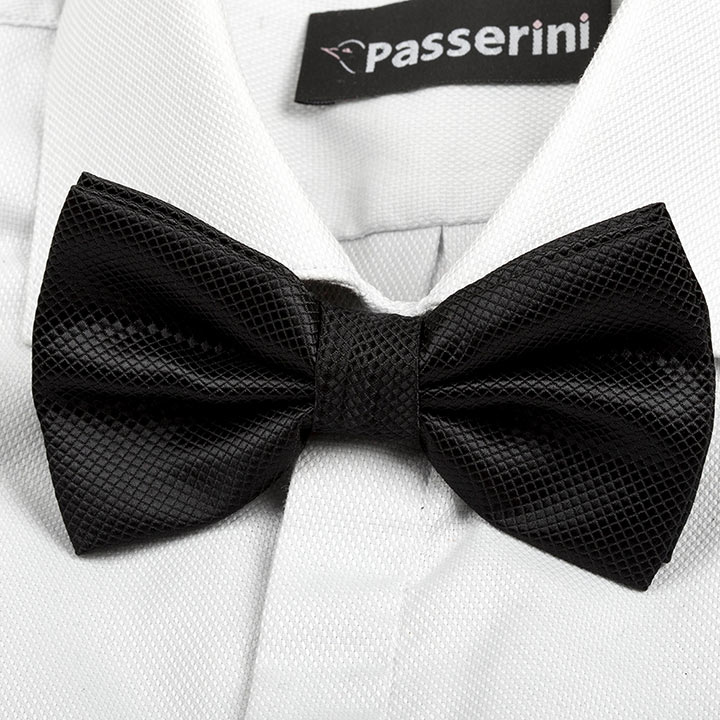 Passerini/Am Achille Black pánský motýlek se vzorkem černý