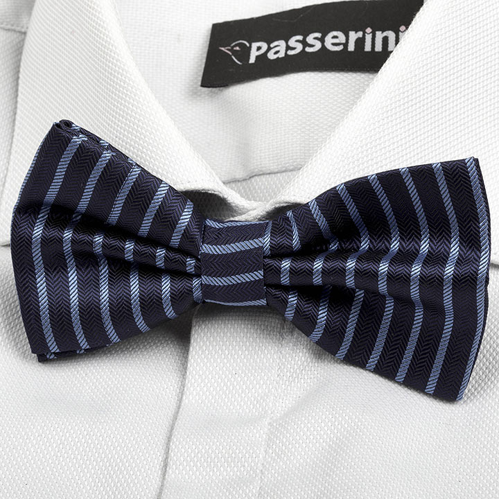 Passerini/Am Fraser Blue pánský motýlek s proužkem
