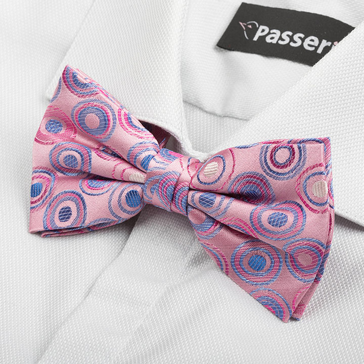 Passerini/Am Fergus Pink hedvábný pánský motýlek se vzorkem