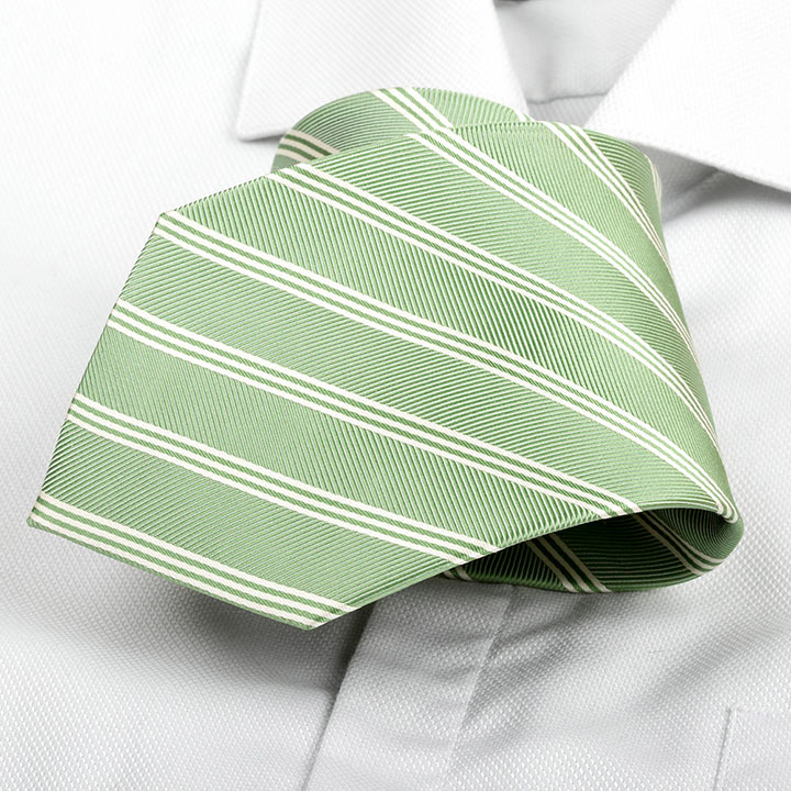 Chairman style Lanford Green pánská hedvábná kravata s proužkem