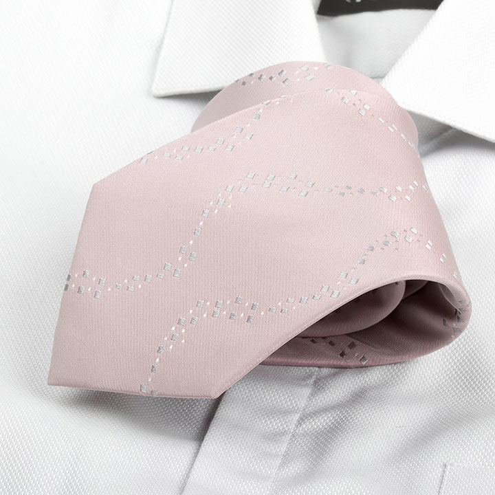 Chairman style Lanny Pink pánská hedvábná kravata se vzorkem