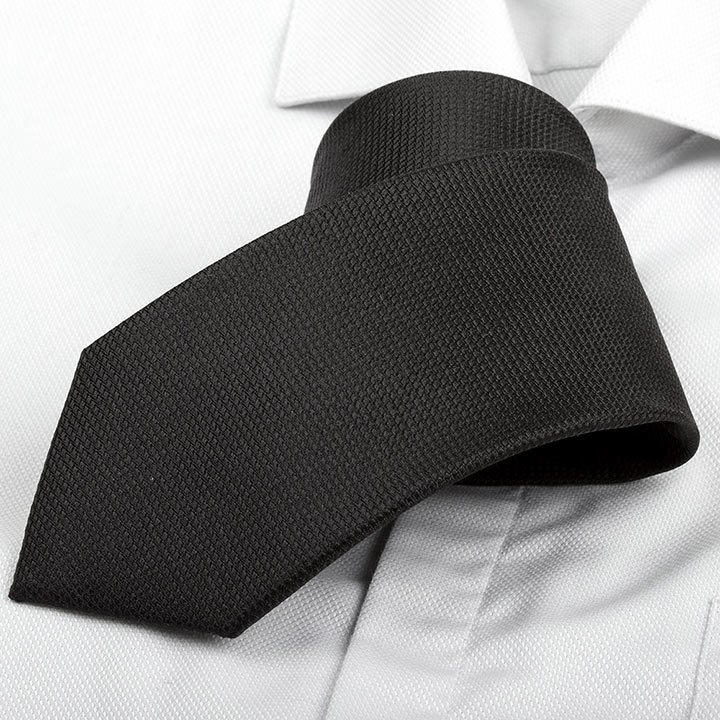 Chairman style Leeroy Black pánská hedvábná kravata se vzorkem