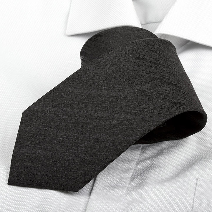 Chairman style Leigh Black pánská hedvábná kravata s proužkem