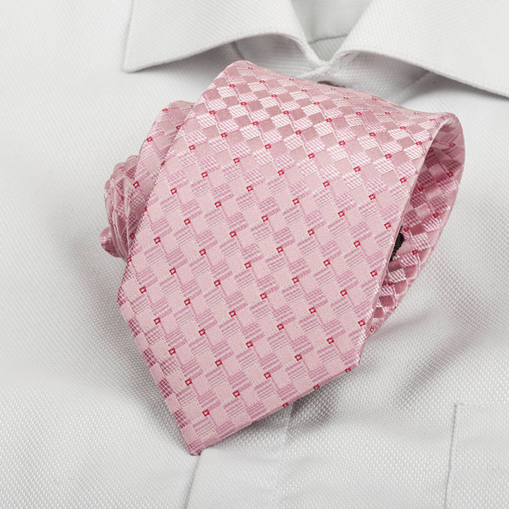 Cadini Mannix Pink pánská hedvábná kravata se vzorkem