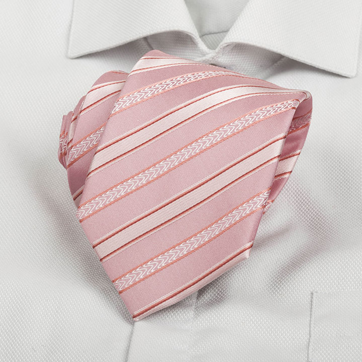Cadini Maverick Pink pánská hedvábná kravata s proužkem