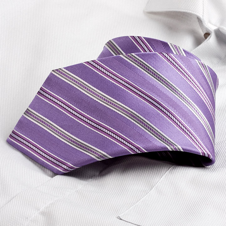 Chairman Style Henrich Violet pánská hedvábná kravata s proužkem