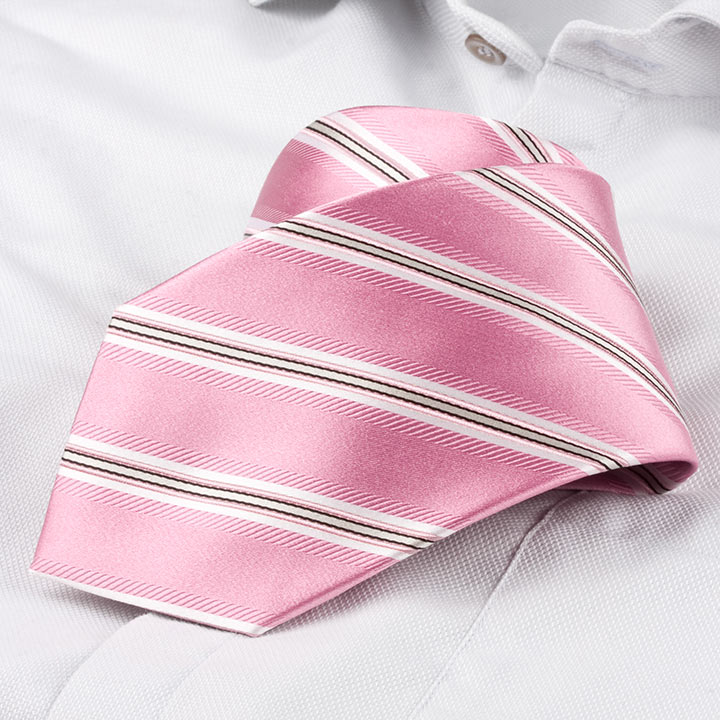 Chairman Style Edward Pink pánská hedvábná kravata s proužkem