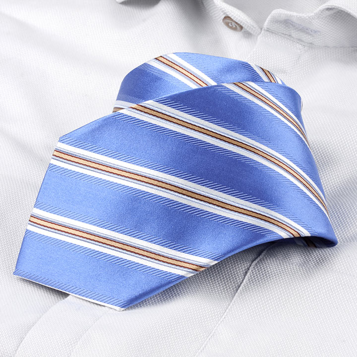 Chairman Style Edward Blue pánská hedvábná kravata s proužkem