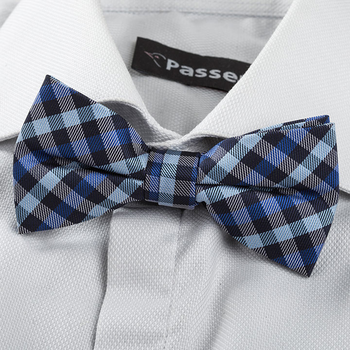 Passerini Reynaud Blue pánský motýlek s mřížkou
