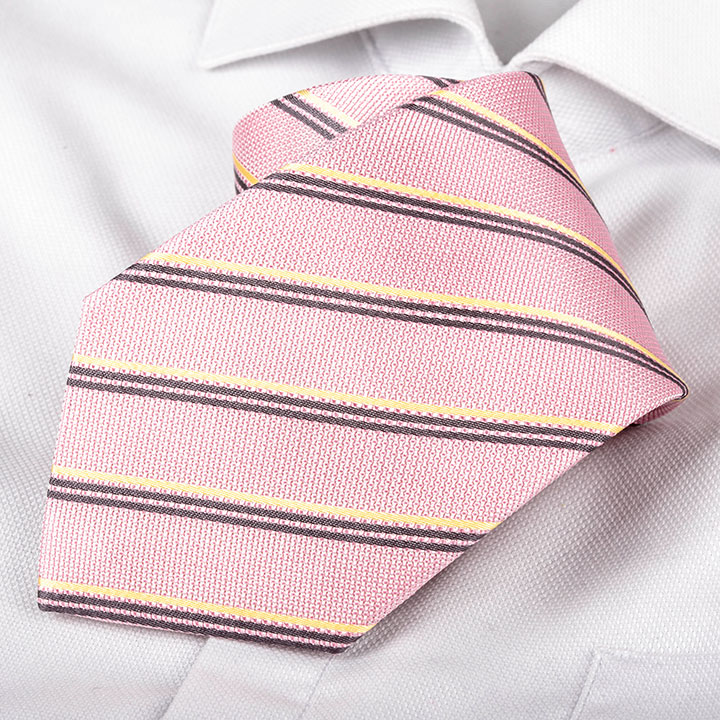 Passerini/Am Nazario Pink pánská hedvábná kravata s proužkem