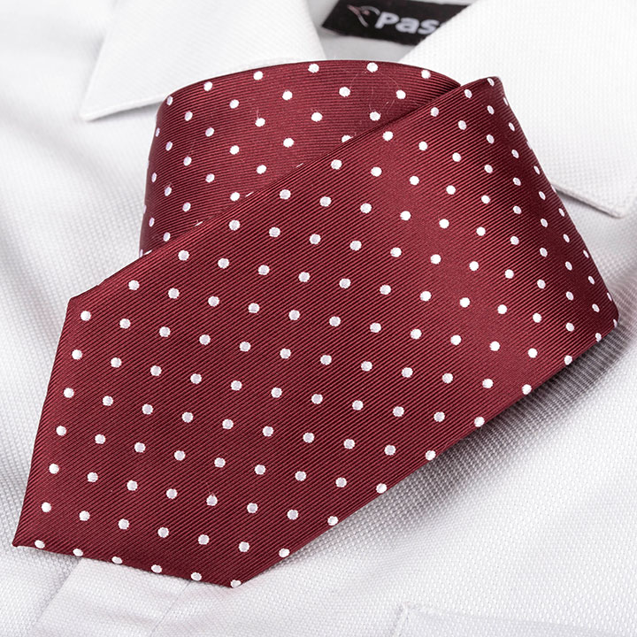 Passerini/Am Nico Burgundy pánská hedvábná kravata se vzorkem
