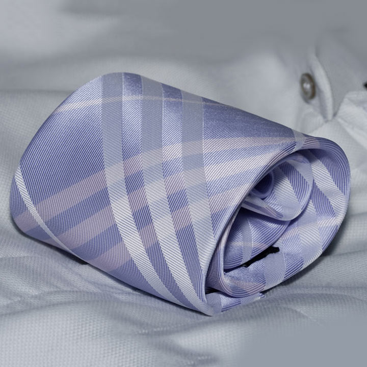 Rosini Biagio Lilac pánská kravata polyester s mřížkou