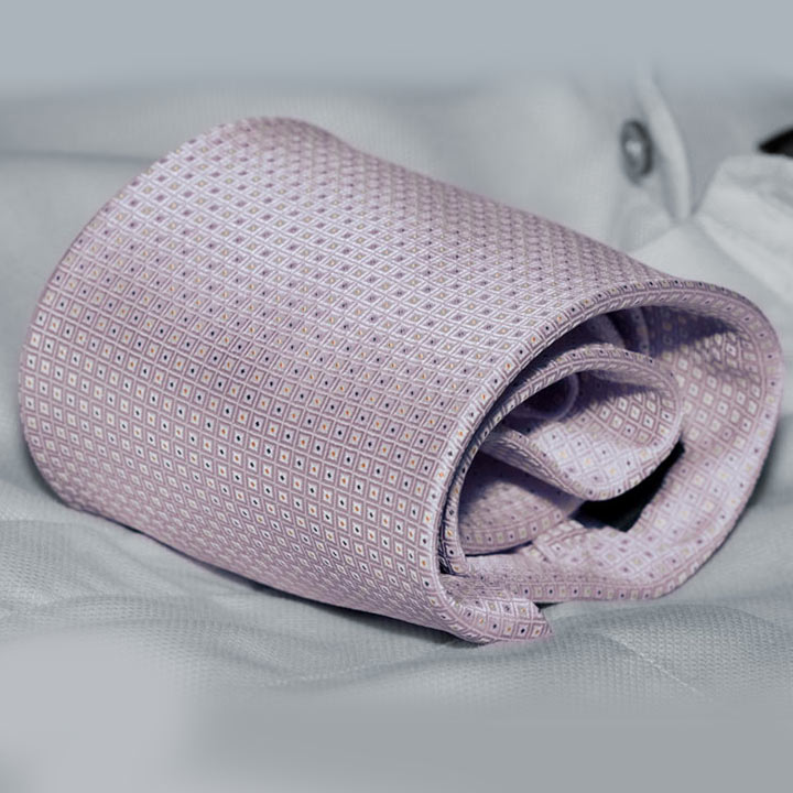 Rosini Carmine Lilac pánská kravata polyester se vzorkem