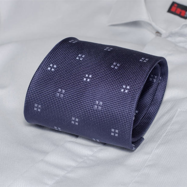 Rosini Orso Dark-blue pánská hedvábná kravata se vzorkem