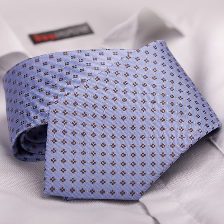Rosini Agazio Light Blue pánská kravata polyester se vzorkem modrá