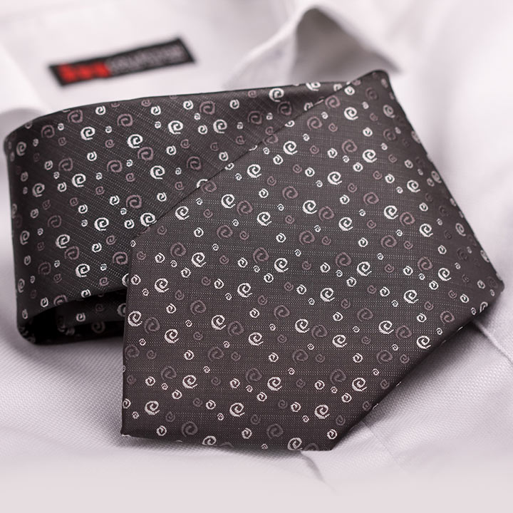 Rosini Benito Black pánská kravata polyester se vzorkem