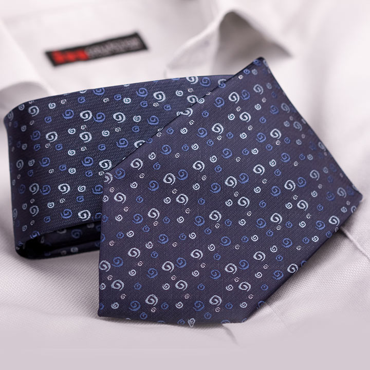 Rosini Benito Dark Blue pánská kravata polyester se vzorkem
