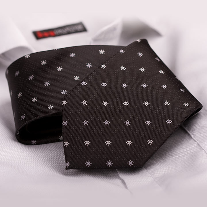 Chairman Style Sergio Black pánská kravata polyester se vzorkem