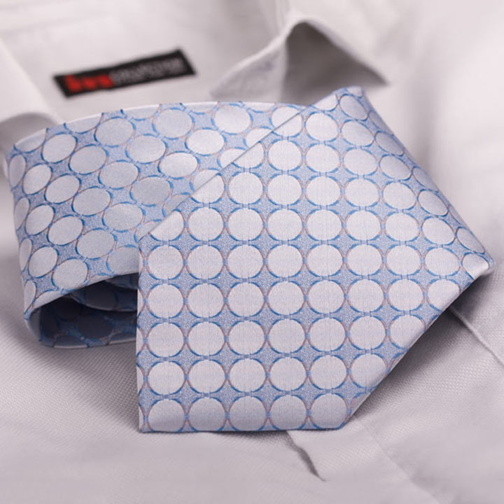 Rosini Luigi Light Blue pánská hedvábná kravata se vzorkem