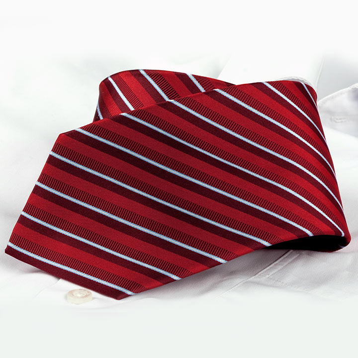 Chairman style Vito Red pánská hedvábná kravata s proužkem