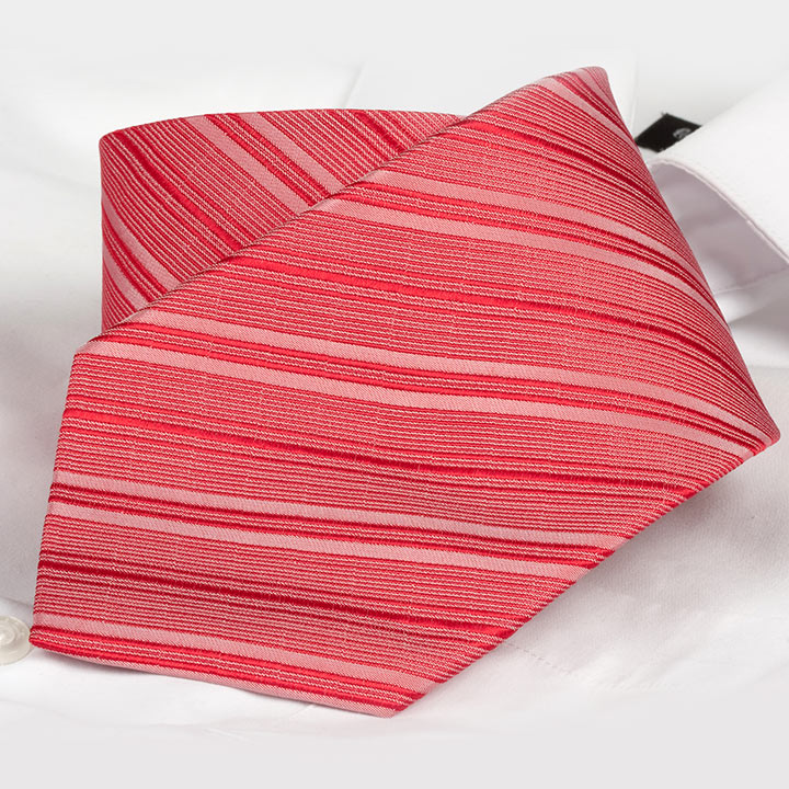 Chairman style Aimeri Red pánská hedvábná kravata s proužkem